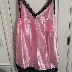 Pink satin chemise